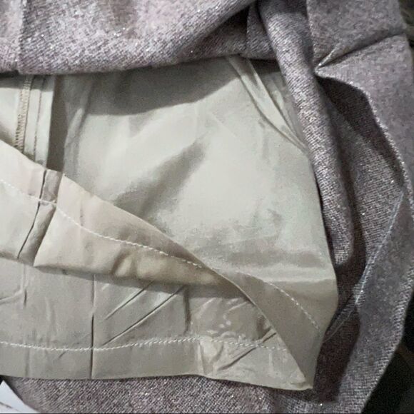 New! Lavinia Club Pleaded Preppy, Academia Gold Metallic/Brown Skirt Sz Small - Picture 9 of 11